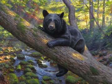 Ours garçon paresseux Peinture à l'huile